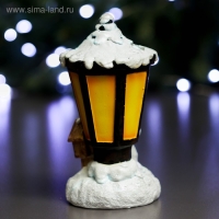 Фигура с подсветкой "Снеговик и фонарь" 10х10х18см