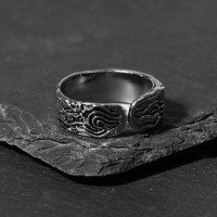 Кольцо &laquo;Инь-ян&raquo;, цвет чернёное серебро, безразмерное