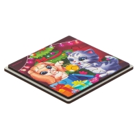 Дервянные пазлы на новый год &laquo;Зверята украшают ёлочку&raquo;