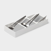 Лоток для столовых приборов Griten, с силиконовой вставкой, 3 секции, 39&times;15&times;5 см, цвет белый