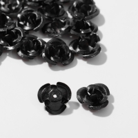 Бусина &laquo;Розочка&raquo;, 12 мм, (набор 30 шт.),цвет чёрный