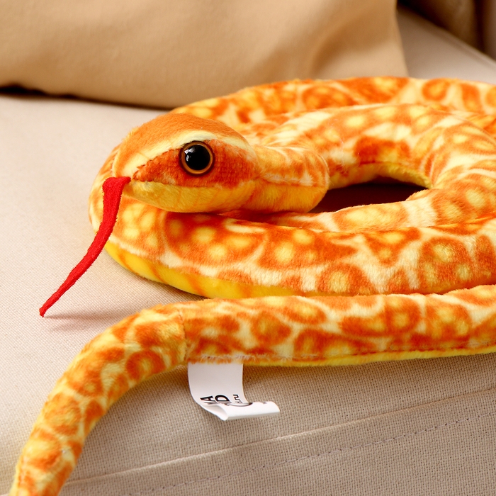 Мягкая игрушка «Змея», 108 см, цвет оранжевый, жёлтый Мягкая игрушка «Змея», 108 см, цвет оранжевый, жёлтый
