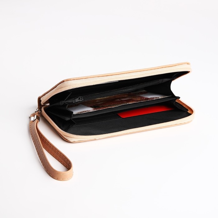 Кошелёк женский на молнии, цвет бежевый Кошелёк женский на молнии, цвет бежевый