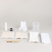 Фигурка гипсовая под раскраску своими руками &laquo;Полигональный гипсовый мишка&raquo;, 7 х 6 см, набор для создания