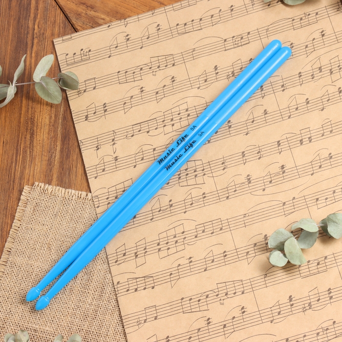 Барабанные палочки Music Life 5А синие, светящиеся Барабанные палочки Music Life 5А синие, светящиеся