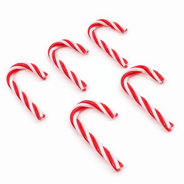 Новый год! Декор для творчества &laquo;Леденец&raquo;, в наборе 5 шт, размер 1 шт &mdash; 7,5 &times; 4 &times; 0,5 см