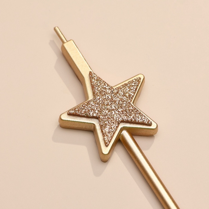 Набор свечей для торта, 4 шт "Блестящие звезды", шампань