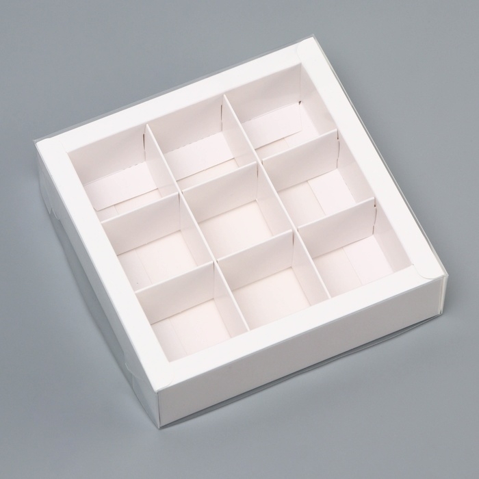 Коробка для 9 конфет, 13,7 х 13,7 х 3,5 см. Кондитерская упаковка Коробка для 9 конфет, 13,7 х 13,7 х 3,5 см. Кондитерская упаковка