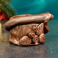 Новый год. Символ 2025. Подсвечник новогодний "Змея на пеньке" бронза, 5х7см Новый год. Символ 2025. Подсвечник новогодний "Змея на пеньке" бронза, 5х7см