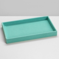 Подставка для украшений универсальная без вставок, флок, 21×12,3×2,5 см цвет бирюзовый Подставка для украшений универсальная без вставок, флок, 21×12,3×2,5 см цвет бирюзовый