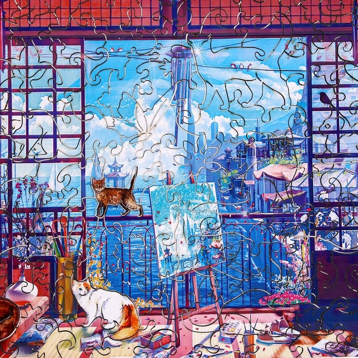 Пазл деревянный фигурный «Котики», 177 элементов Пазл деревянный фигурный «Котики», 177 элементов