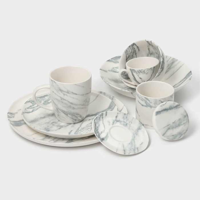 Набор тарелок суповых фарфоровых Magistro Real Marble, 800 мл, 21&times;4,7 см,2 шт