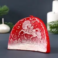 Свеча фигурная "Барельеф с лошадкой" 10,5х4,5х8 см, цв. красный