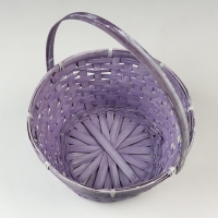 Корзина плетеная, D26 х 12/30 см, фиолетовая, бамбук Корзина плетеная, D26 х 12/30 см, фиолетовая, бамбук