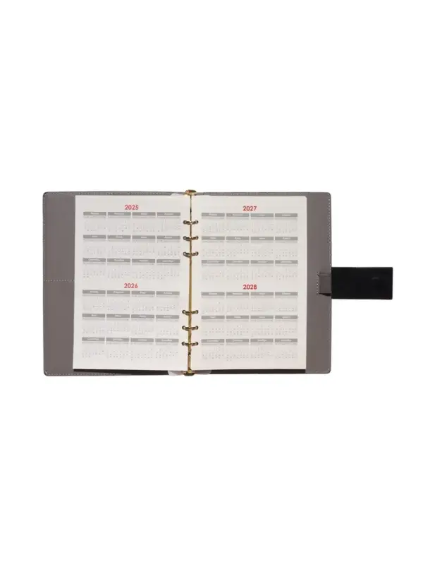 Органайзер на кольцах, А5, с хлястиком, 80л, линия, к/зам, Черный