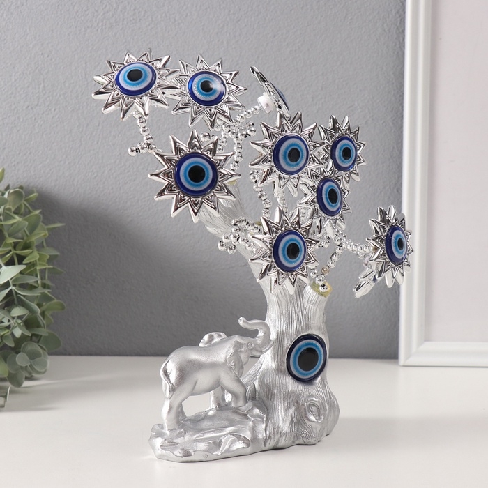 Сувенир от сглаза "Дерево с солнечными цветами, со слоном" 7х14х22,5 см