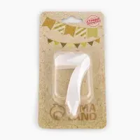 Свеча в торт &laquo;Грань&raquo;, цифра 7, жемчужный, 6.5 см