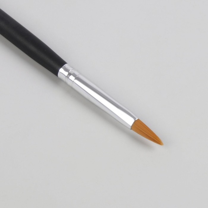 Кисть-шпатель для акрил-геля, лепесток, 18 см, 5 &times; 17 мм, цвет чёрный/серебристый