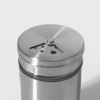 Солонка стеклянная Доляна &laquo;Стиль&raquo;, 130 мл, 5&times;8 см, цвет серебряный