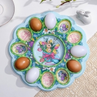 Пасхальная подставка на 12 яиц и кулич &laquo;Кролик&raquo; на пасху, 30 х 30 см.