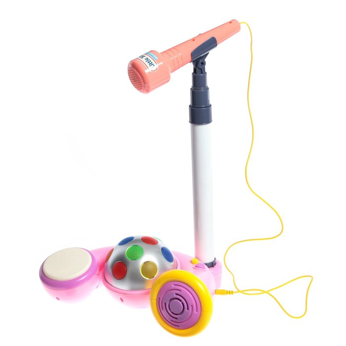 Микрофон на стойке &laquo;Волшебство&raquo;, с диско-шаром, аудио-кабелем, MP3