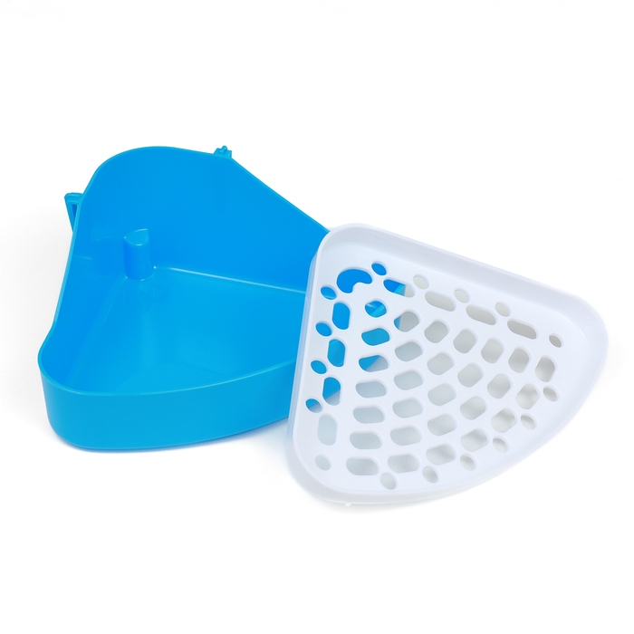 Туалет угловой для кроликов и хорьков, 24 х 18 х 11 см, синий Туалет угловой для кроликов и хорьков, 24 х 18 х 11 см, синий