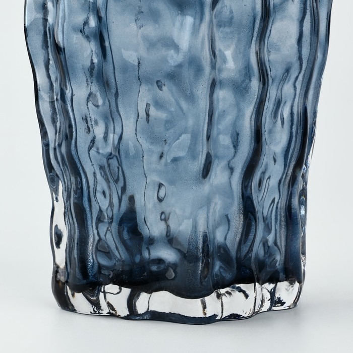 Ваза для цветов &laquo;Марбл блу&raquo; из синего стекла 23&times;15&times;9 см