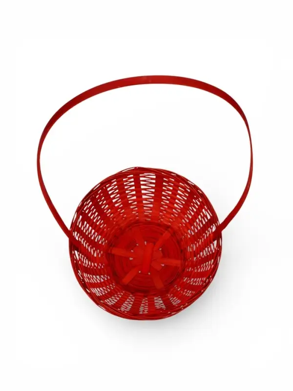 Корзина плетеная 20 х 20 х _ см, ручка h=21 см красный