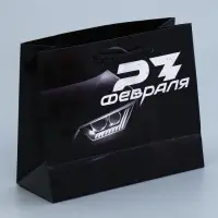 Пакет подарочный ламинированный, упаковка, &laquo;С 23 февраля&raquo;, S 12 х 15 х 5.5 см