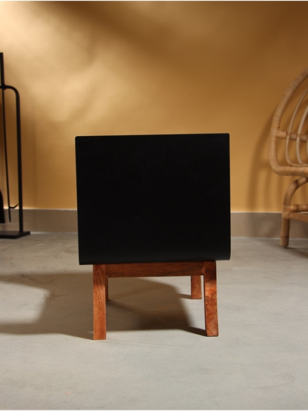 Дровница "Вечерок" сталь, дерево 38х30х40 см