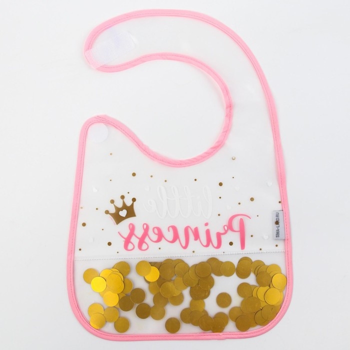 Нагрудник для кормления &laquo;Little&raquo; непромокаемый на липучке, внутри с конфетти, виды МИКС