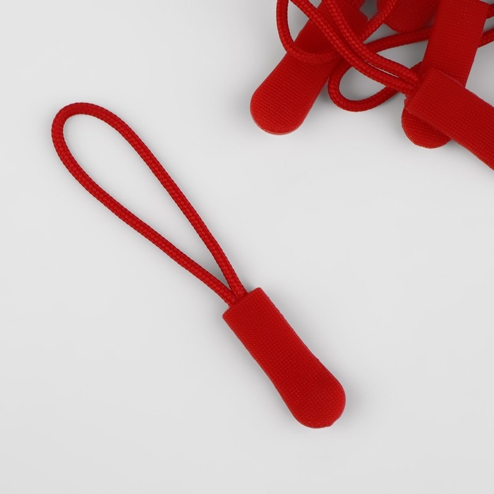 Пуллер для молнии, 2,5 см, 6 &times; 0,8 см, 10 шт, цвет красный