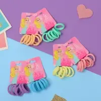 Резинка для волос "Махрушка спорт" (набор 6 шт) полосы диагональ, 2,5 см, микс