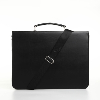 Сумка мужская деловая на клапане, цвет чёрный