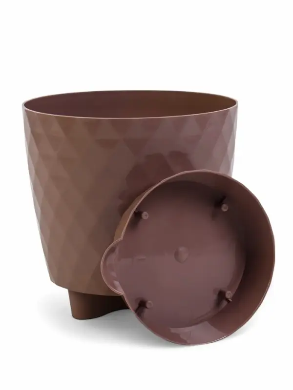 Кашпо с прикорневым поливом "Румба" 1,5 л, D14 см, h-14,5 см, цвет мокко