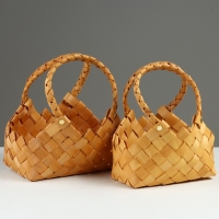Набор корзин плетеных, 27x16x9,5/26 см, 22x14x9,5/26 см, 2 шт, секвойя Набор корзин плетеных, 27x16x9,5/26 см, 22x14x9,5/26 см, 2 шт, секвойя