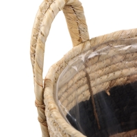 Набор кашпо "Инга" синяя полоса, 20,5х25/25,5х28/27х33см