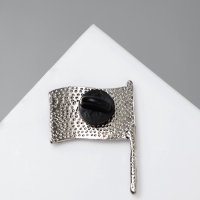 Значок &laquo;Флаг&raquo; России, цветной в серебре