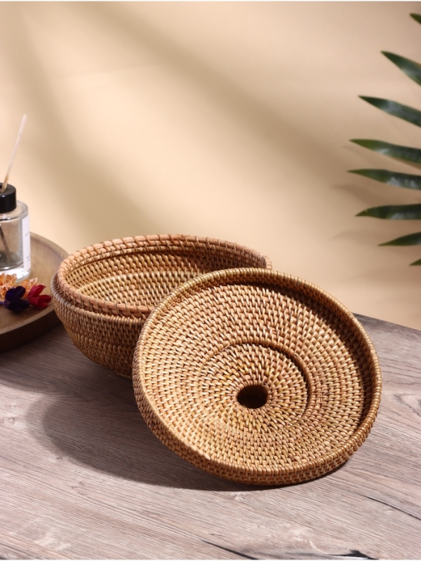 Корзинка плетеная ротанг, 20х20х14 см