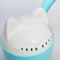 Ковш пластиковый для купания и мытья головы, детский банный ковшик &laquo;Котофей&raquo;, 1 л., с леечкой, цвет голубой