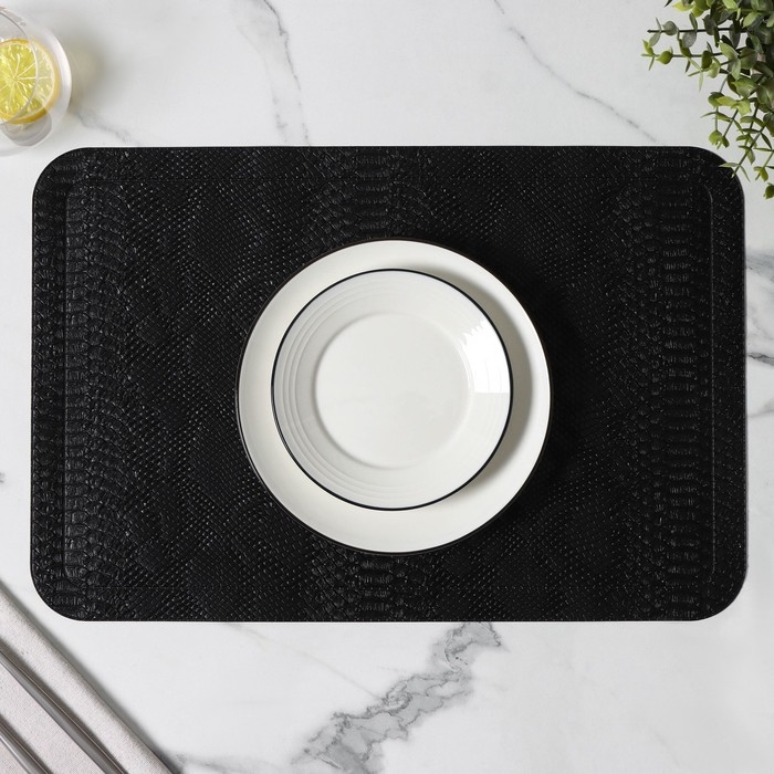 Салфетки сервировочные на стол Magistro, 2 шт, 30&times;45 см, цвет чёрный