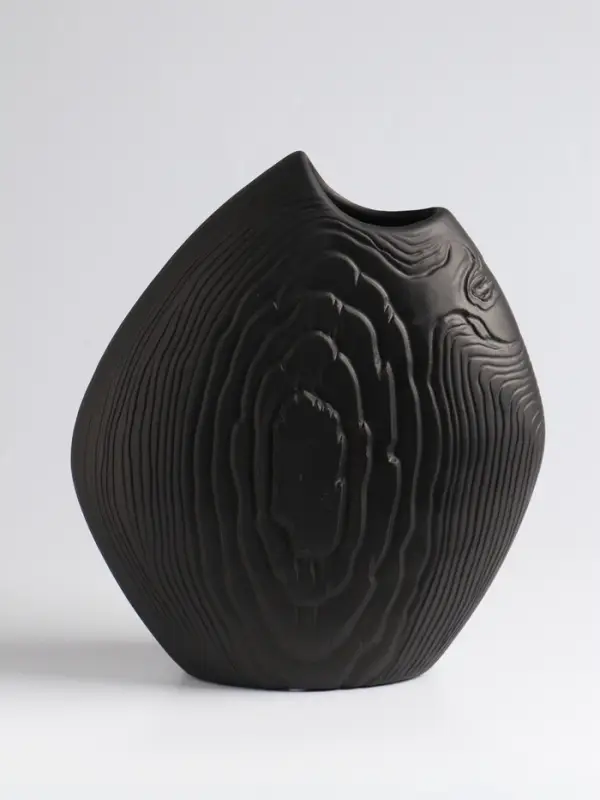 Ваза &laquo;Бего&raquo;, 24&times;21 см, керамика, чёрная