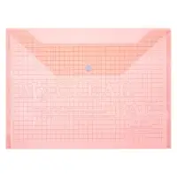 Папка-конверт на кнопке, А4, 120 мкм, Calligrata "Клетка", тонированная, розовая