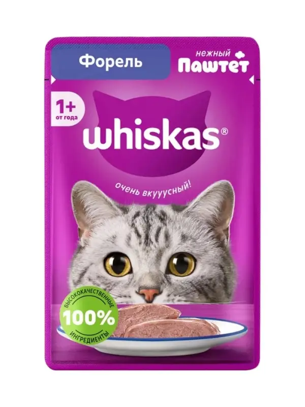 Влажный корм Whiskas Meaty паштет форель 28*1 75г