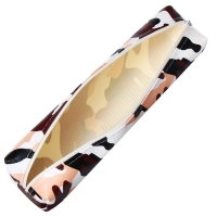 Пенал школьный на молнии "Миллитари" Calligrata, черно-коричневый