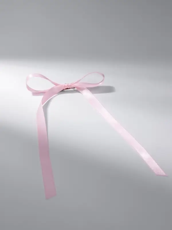 Брошь &laquo;Бантик&raquo;, розовая в серебре