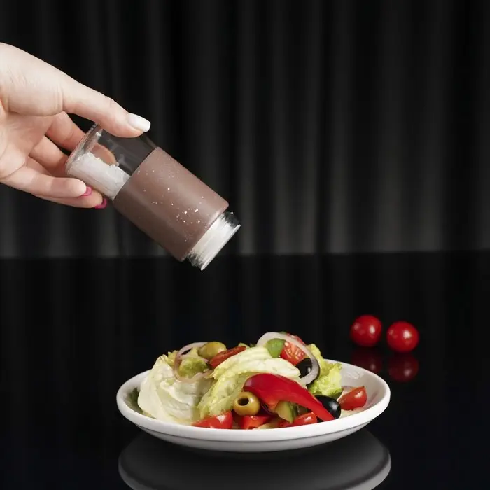 Солонка стеклянная &laquo;Стиль&raquo;, 150 мл, 5,5&times;8 см, цвет коричневый мрамор