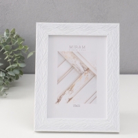 Фоторамка пластик "МИРАМ" 15х21 см, белый, волнистый Фоторамка пластик "МИРАМ" 15х21 см, белый, волнистый