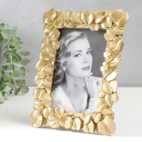 Фоторамка полистоун 10х15 см "Листочки" золото 21х16 см