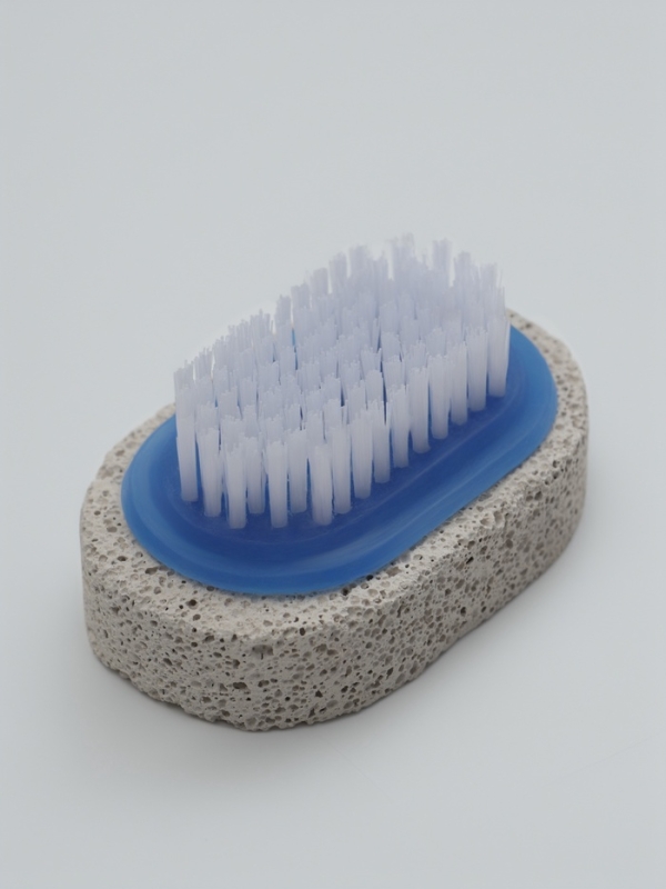 Пемза для педикюра, с щёткой, 6.5 см, в коробке, МИКС